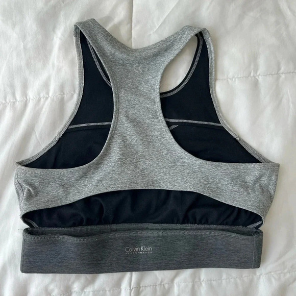 Calvin Klein Long Line Athletic Sports Bra with Cut Out | Women’s Size  S - Picture 3 of 5